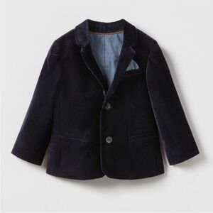 Zara Kids Navy Velour Blazer